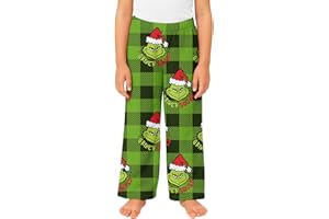 DPKLAD Christmas Pajama Pants Funny Elastic Waist Flannel Pajama Pants Xmas Trousers Funny Pyjamas Holiday Ugly Pj Bottoms
