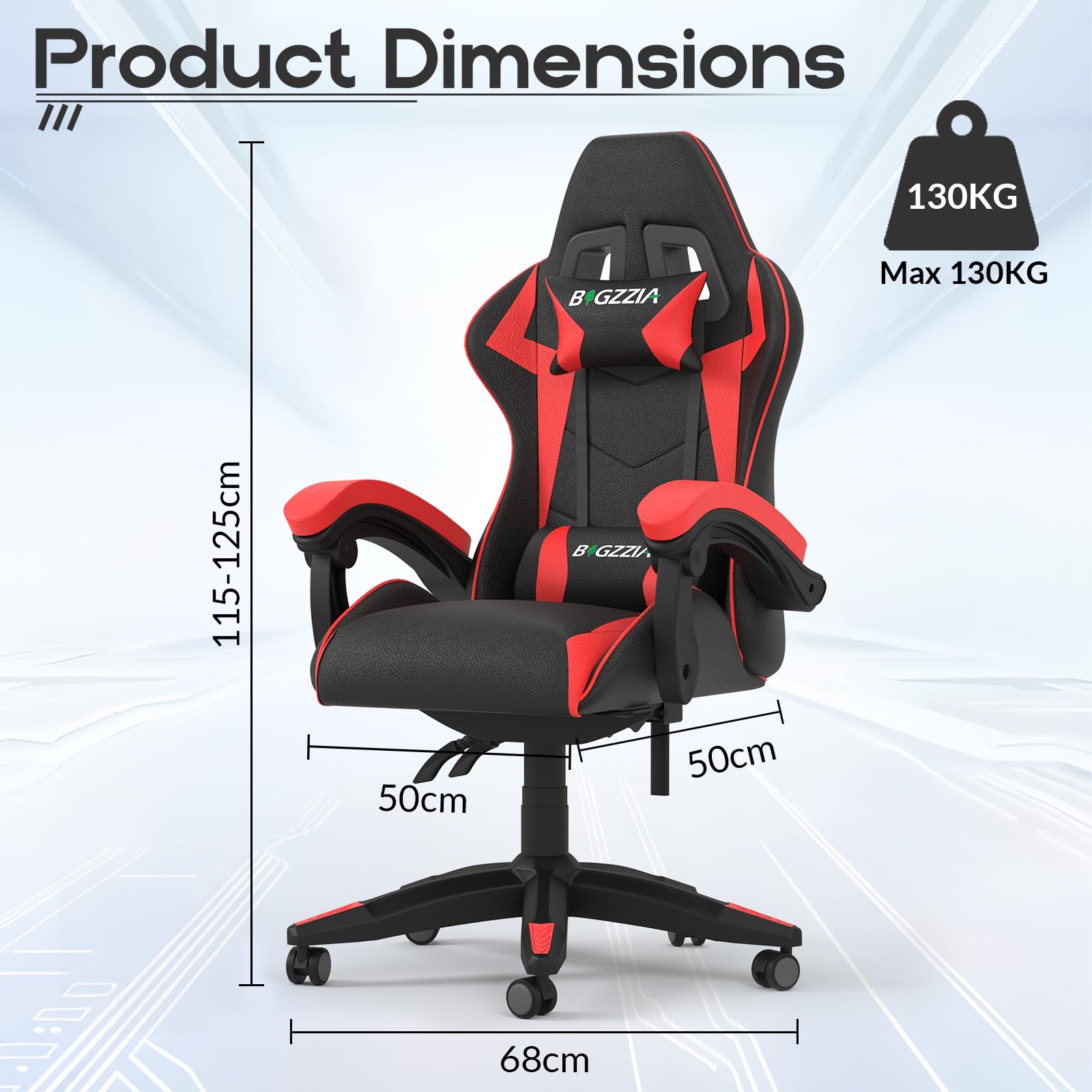 Racingreat Ergonomic Gaming Chair Uk - Showing Full Chair Assembly And Racing Style Design