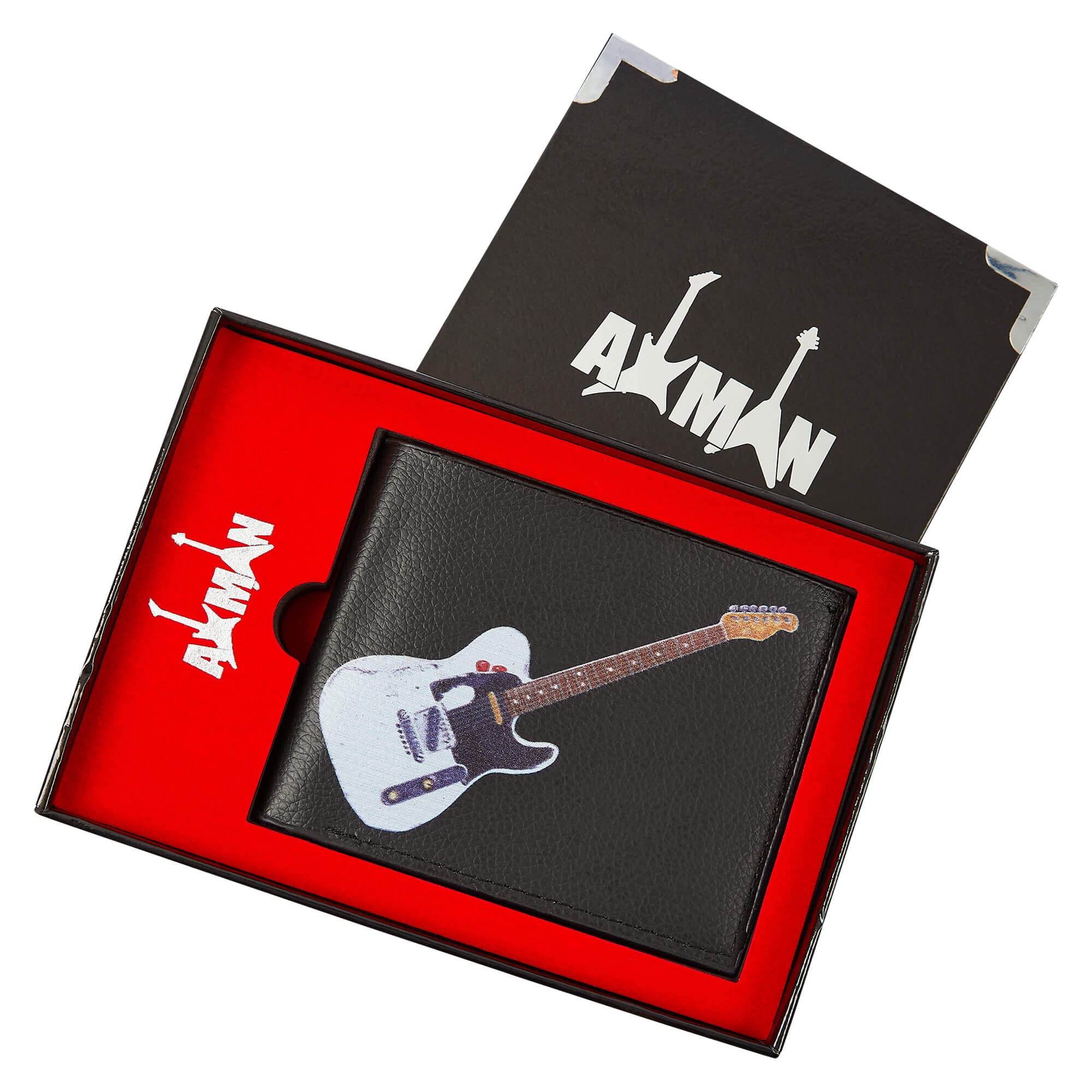 Axman Rick Parfitt Wallet/Gift Box | Guitar Wallet with Plectrum Pocket | Vegan Leather | Original Artwork - Music