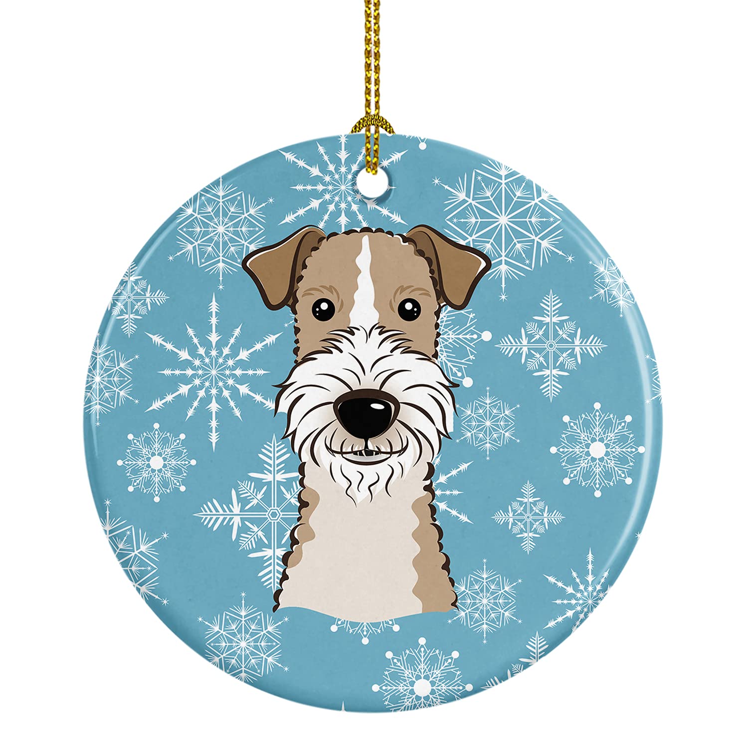 Caroline's Treasures BB1681CO1 Snowflake Wire Haired Fox Terrier Ceramic Ornament, Multicolor — image 1
