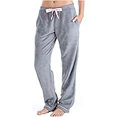 PajamaMania Women's Plush Fleece Pajama Pants with Pockets