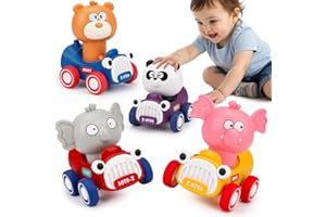 Baby Press and Go Car Toys for 1-2-3 Year Old Boys,Push Go Animal Racing Baby Cars Toys for Toldders 12-18 Months,1st Christm