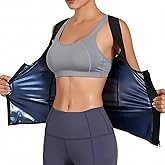KornaDoz Sauna Sweat Vest for Women, Heat Trapping Tank Top Waist Trainer Body Shaper for Gym Workout Fitness with Zipper