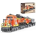 BRICK STORY City Cargo Train Building Set, BNSF Freight Trains Model, Steam Locomotive Train Building Blocks Toys, Christmas Gift Trains for Boys Kids Aged 8-14, 635 Pieces