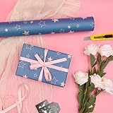 Topeedy Blue Star Pattern Wrapping Paper Roll 43cm x 15m Kraft Gift Wrap view 6