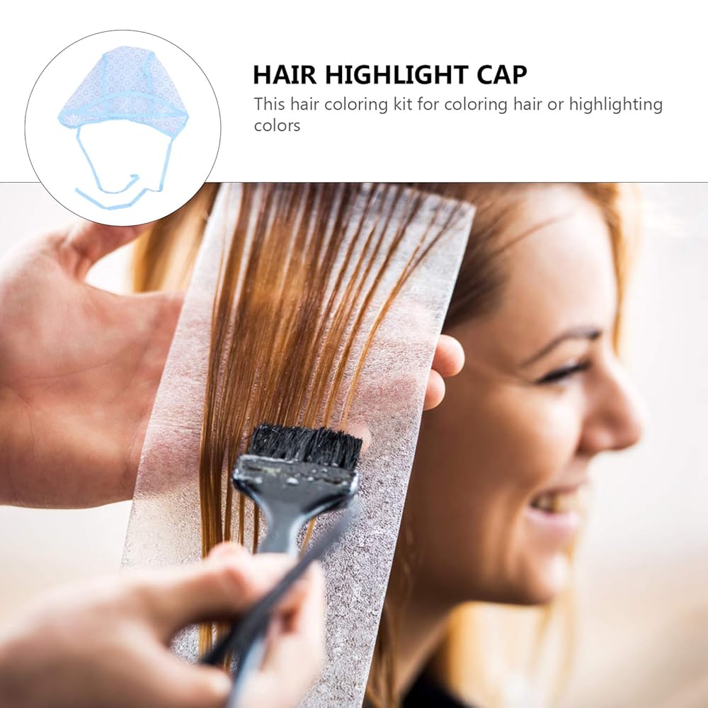 30Pcs Hair Highlight Cap Kit, Salon Hair Coloring Dye Cap Highlight