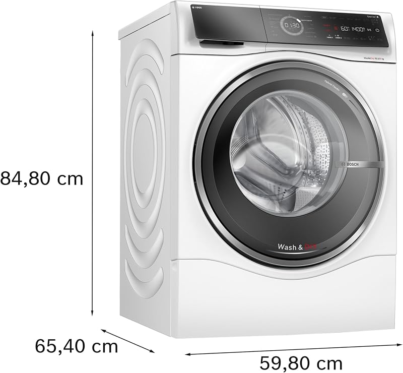 Bosch Lavadora-Secadora, 10,5/6 kg, Serie 8, Dosificación Automática, Silenciosa, Home Connect, AutoDry, Blanco, WNC254A0ES