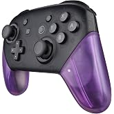 eXtremeRate Clear Atomic Purple Replacement Handle Grips for Nintendo Switch Pro Controller, DIY Hand Grip Shell for Nintendo Switch Pro - Controller NOT Included