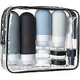 DEPOZA 16 Pack Travel Bottles Set - TSA Approved Leak Proof Silicone Squeezable Containers for Toiletries, Conditioner, Shamp