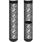 Buckle-Down unisex adults Buckle-down Socks Snake Skin 3 Grays Crew Backpacks, Multicolor, Crew US