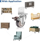 W B D WEIBIDA Side Mount Casters 2 Inch 600 lbs Set of 4 with Brakes view 6
