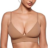 INLYRIC Women's Inbarely Outwear Longline Triangle Bralette Plunge Unlined No Underwire Yoga Sports Bra Crop Tank Top