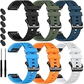 MDBBLBM Silicone WatchBand Compatible With Fenix 8 AMOLED 43mm/7S/6S/5S, 20mm Quickfit Sport Band for Fenix 7S Pro/6S Pro/5S Plus/Descent Mk3/Mk3i 43mm/Epix Pro 42mm/Approach S70-42mm