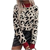 GORGLITTER Women's Zebra Print Sweater Mock Neck Long Sleeve Cozy Chunky Knitted Tiger Animal Pullover Fall Trendy 2025