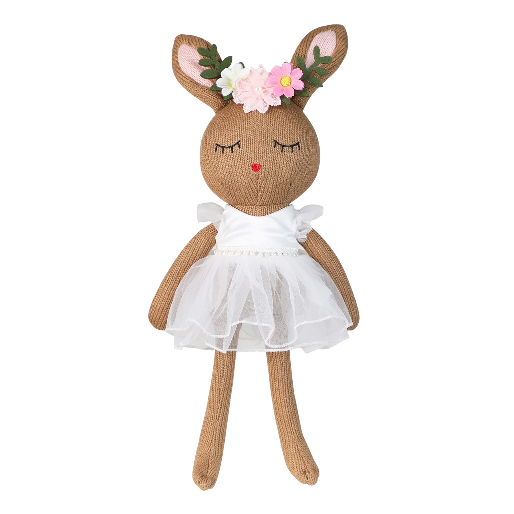 Easter Bunny Ballerina Doll Soft Plush Toy for Girls - Teddy Gift for 5 Years Old - Peter Rabbit Toys (Brown)