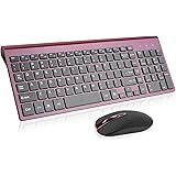 Wireless Keyboard Mouse Combo, cimetech Compact Full Size Wireless Keyboard and Mouse Set 2.4G Ultra-Thin Sleek Design for Wi