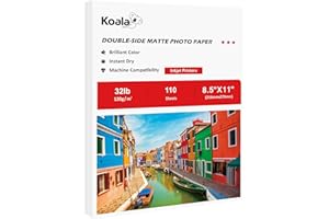 Koala Presentaion Paper Double-Side Matte Coated 8.5X11 Inches 110 Sheets Compatible with Inkjet Printer 32LB Thin Photo Pape