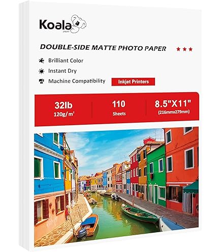 Papel Fotográfico Doble Cara Brillante Koala 11x17 Pulgadas - 100 Hojas, 120 Gsm, Para Impresoras De Inyección De Tinta