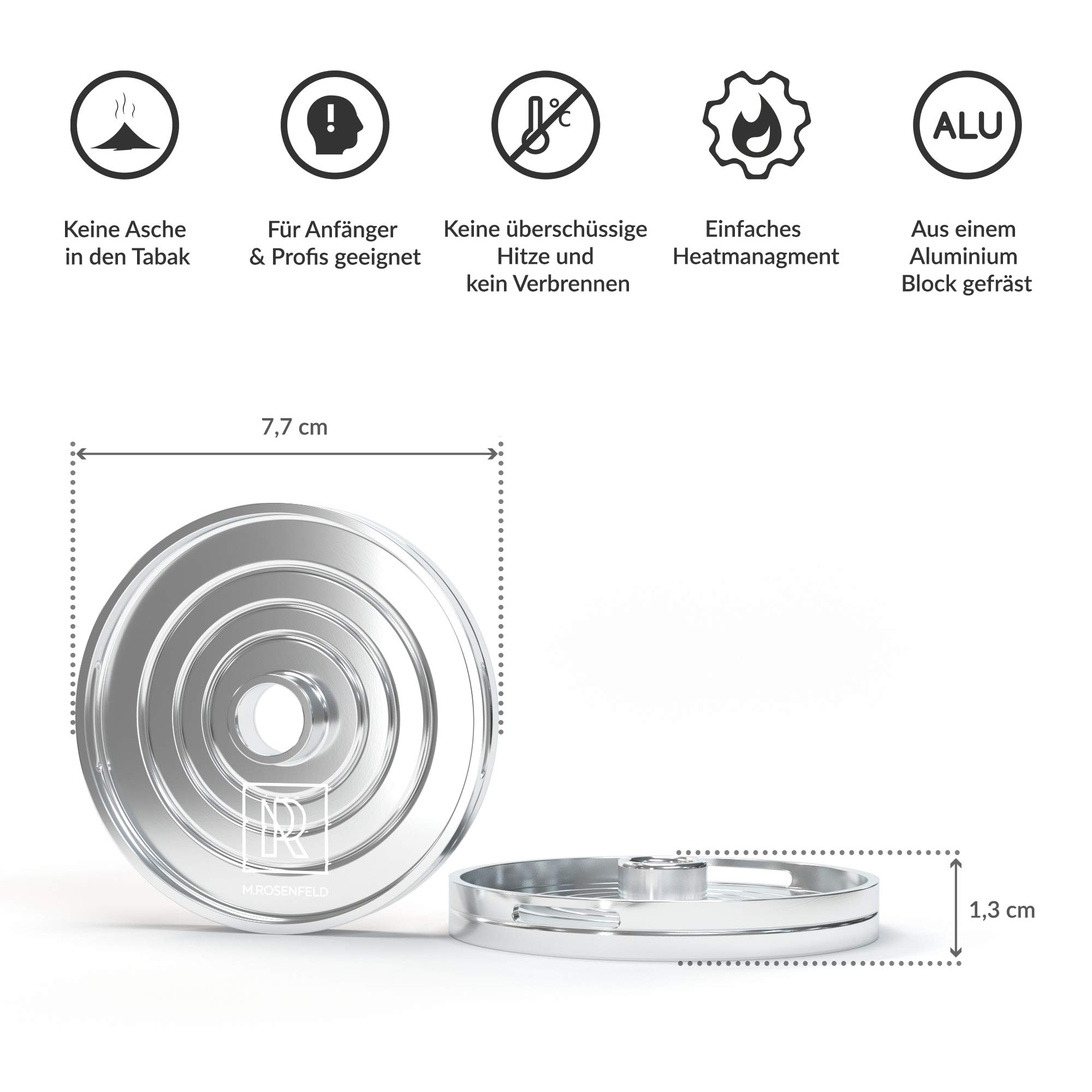 M. ROSENFELD NEU! Shisha Kaminaufsatz Zero - Innovative Shisha Smokebox Kohleaufsatz HMD für bis zu 4 Shishakohle Würfel | Keine Asche im Tabak| Universal Kohlesieb für Tabakkopf