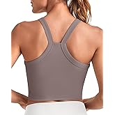 G4Free Cropped Workout Tops for Women Built in Bra Removable Padded Longline Sports Bras Racerback Yoga Tops