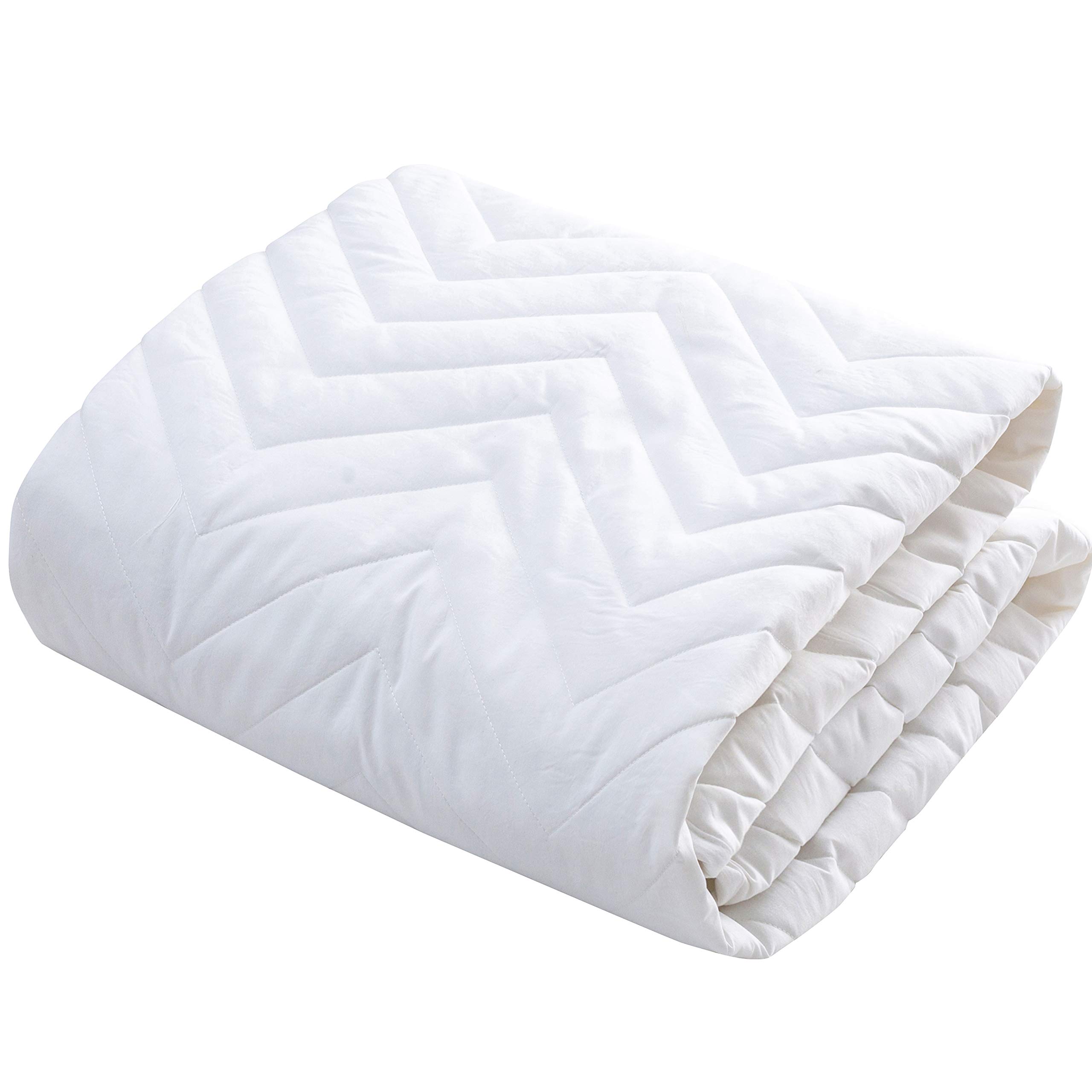 敷パッド シングル オールシーズン快適 ベッドパッド 防ダニ 抗菌防臭 吸汗 速乾 ゴムバンド付き 洗える ホテル仕様 100x205cm ホワイト商品画像