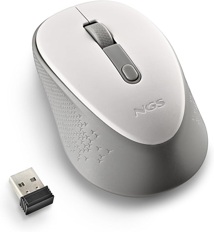 Dew White - Ratón Inalámbrico Silencioso Ergonómico, Blanco