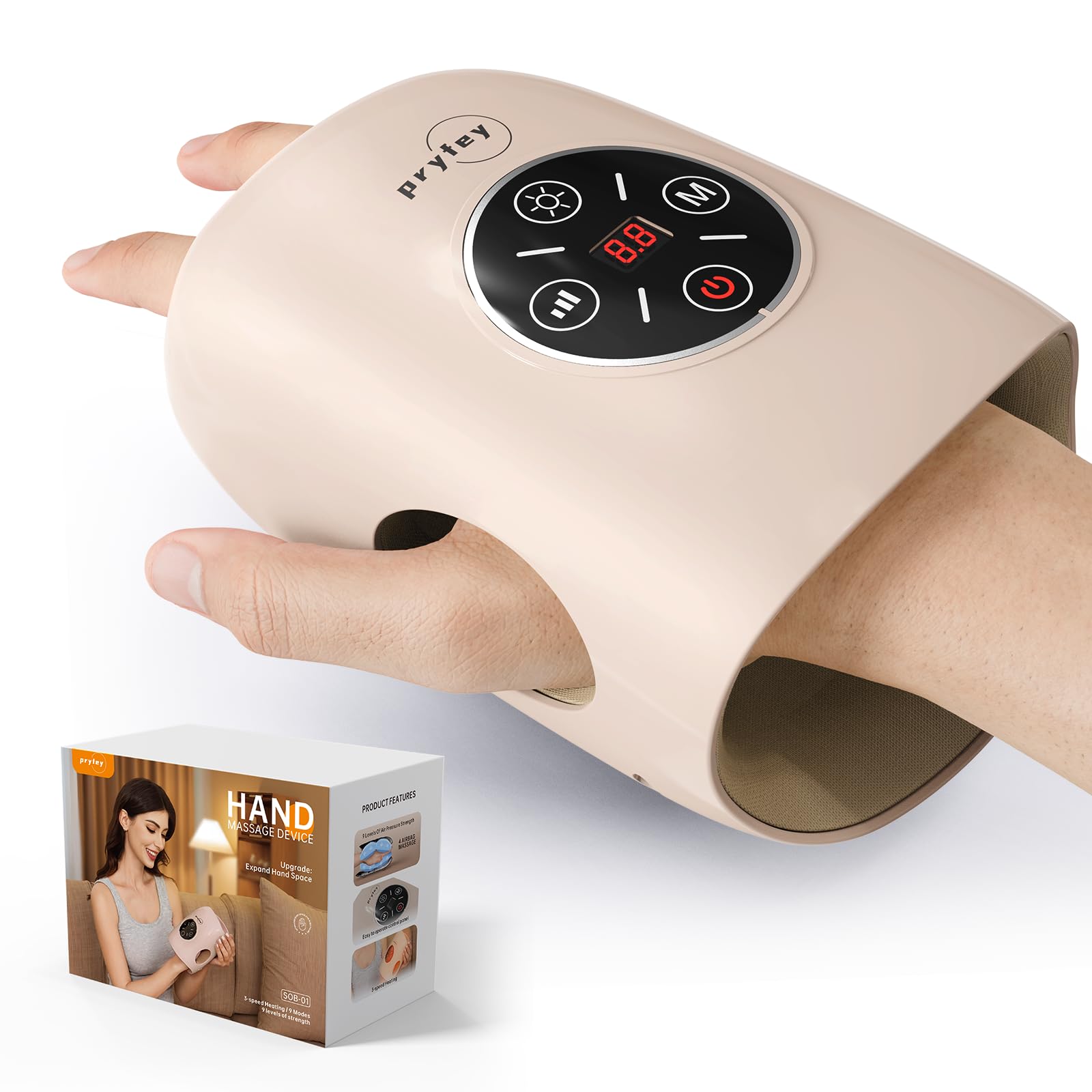 Photo 1 of pryfey Hand Massager, 9 Modes 9 Intensities Hand Massage, Cordless Hand Massager for Arthritis and Carpal Tunnel, Gift for Men Women Parents Relaxation at Office,Pink