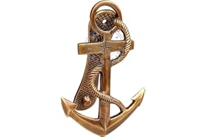 Hanzla Collection 6.5" Nautical Ship's Anchor Antique Brass Door Knocker