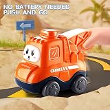 lerrbo 7 Vehicles with Cranes Toy Set for Toddlers Blue Traffic Light 1st view 2