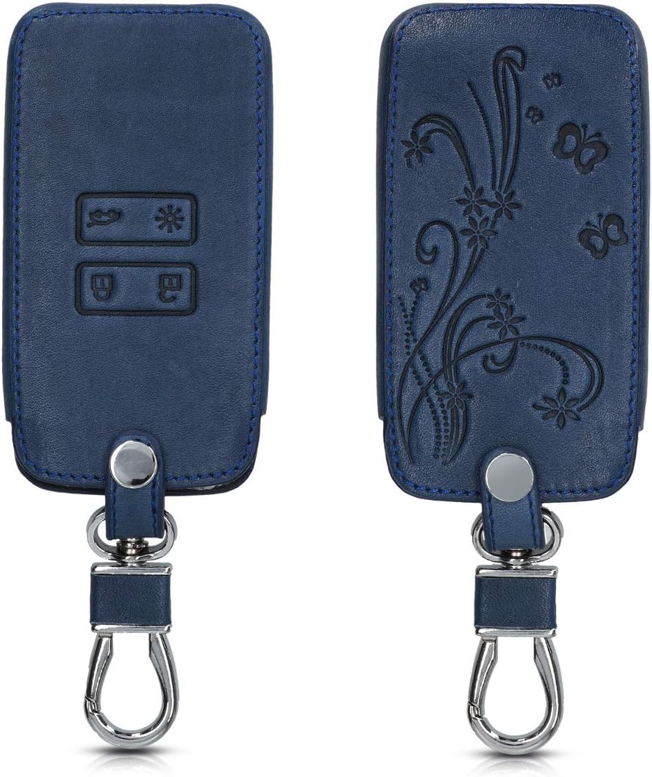 kwmobile Key Cover Compatible with Renault 4 Button Car Key Smart Key (only Keyless Go), Faux Leather Car Key Fob Protector
