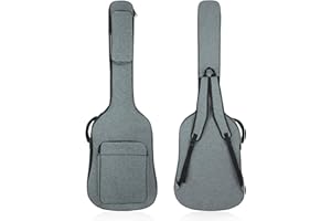 MUZNOTE Bass Guitar Case, Bass Guitar Gig Bag Backpack Electric Bass Guitar Bag Soft 0.45 inch Padding Lightweight with Pockets (Grey)