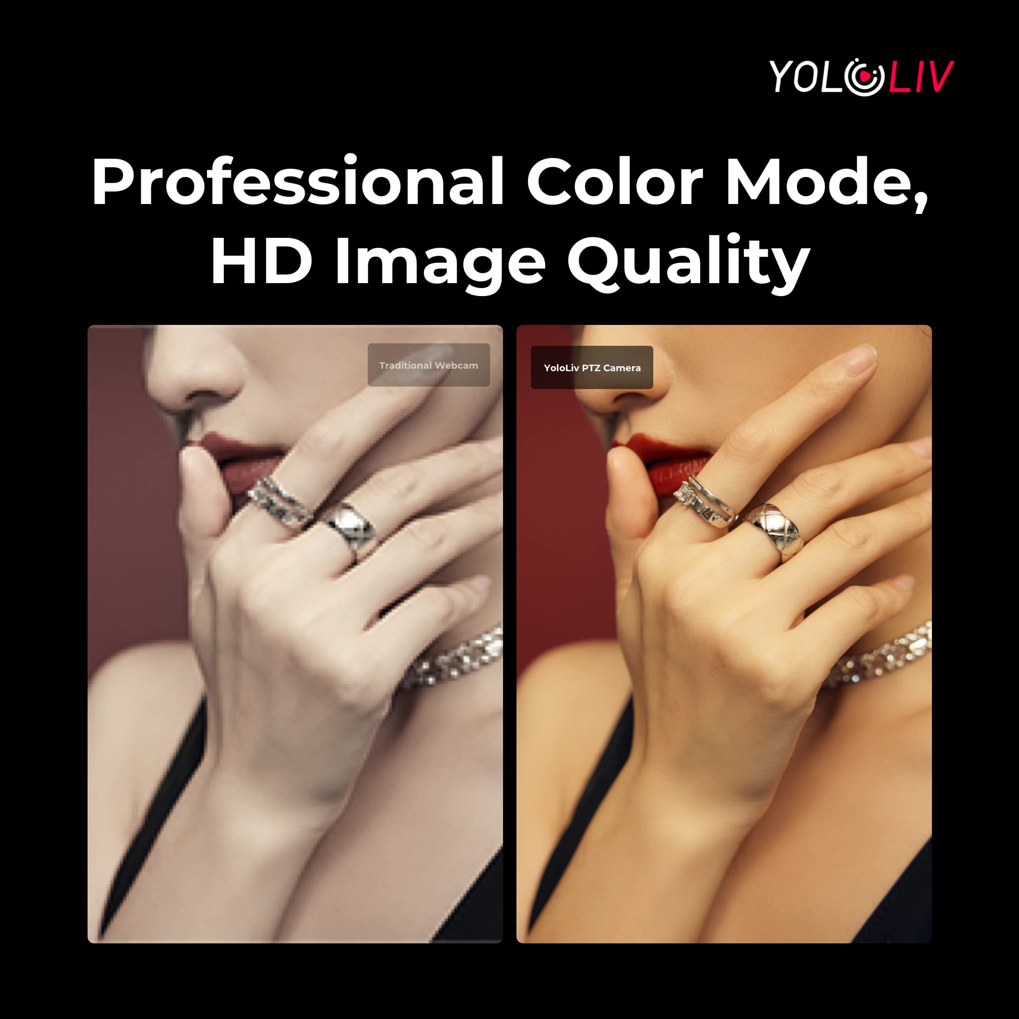 YOLOLIV VertiCam PTZ Camera 1080P Vertical Live Streaming with 12x Optical Zoom, Remote Control, Auto Focus, Portrait Output