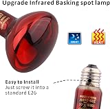 DERNORD 150W Infrared Reptile Heat Lamp Red Basking Spot E27 220-240V view 3
