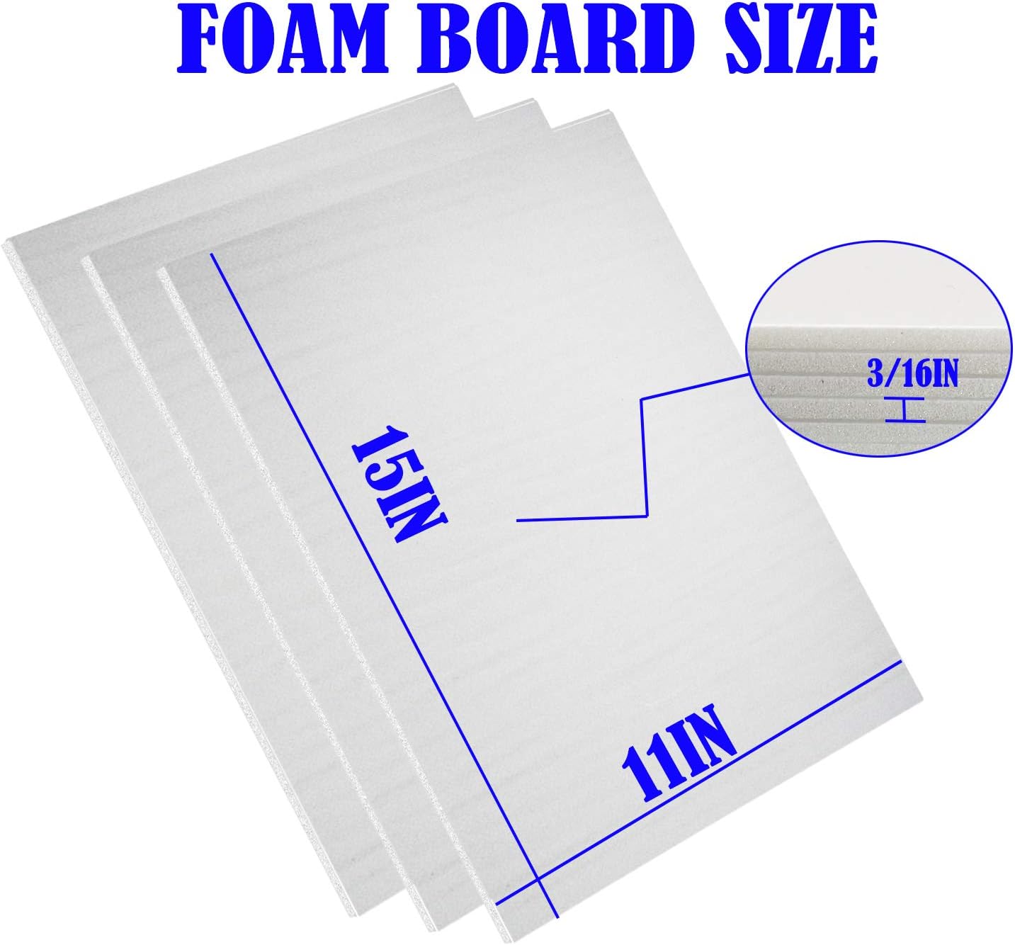 20Pack Foam Core Board, 11"x15" White Foam Board, 3/16" / 5MM Thick Mat Board Center, Foam Backing Boards for Mounting Photographs and Artwork, 3-D Modeling, Signage, Poster Making : Office Products