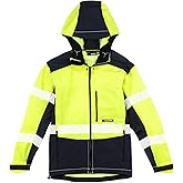 TRUEWERK Men's Insulated Work Jacket - S3 Solution Zip-Up Hoodie, Fleece-Lined, Waterproof Tactical Coat with 4-Way Stretch