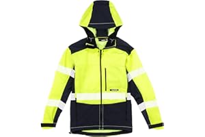 TRUEWERK Men's Insulated Work Jacket - S3 Solution Zip-Up Hoodie, Fleece-Lined, Waterproof Tactical Coat with 4-Way Stretch