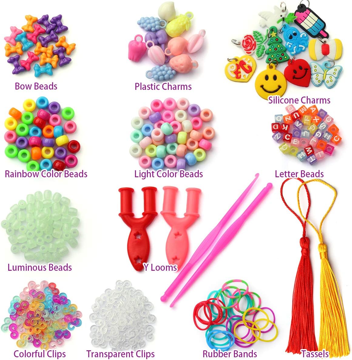 Mocoosy Loom Rubber Bands for Kids Bracelet Making Kit, Over 2200 Colored Loom Bands Refill Set, DIY Rainbow Rubber Bands Crafts for Girls Boys Great Gifts…: Furniture & Decor