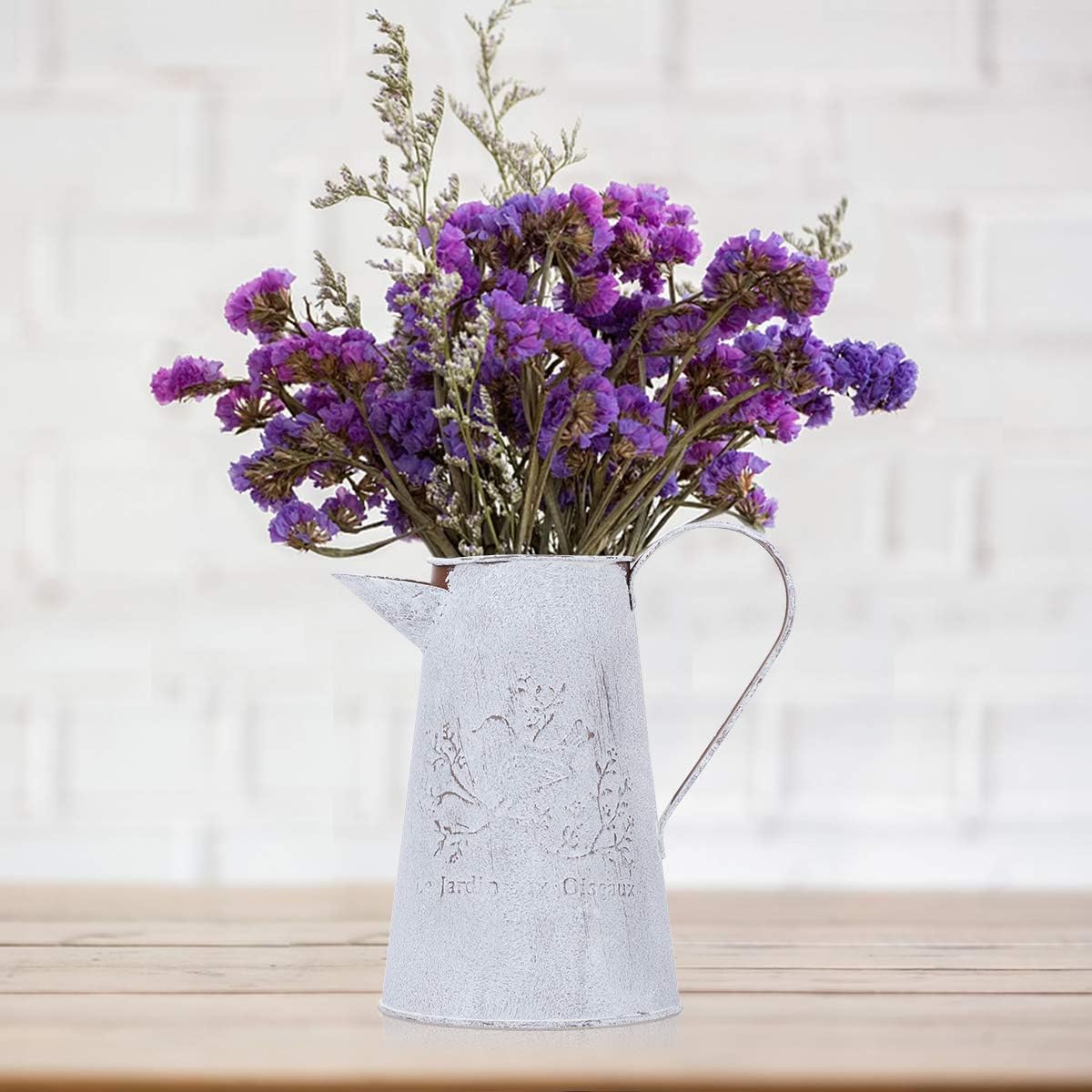 Yardwe Watering Can Metal Flower Vase Pewter Bucket with Handle Vintage Decoration for Garden 17 x 11 x 7 cm - Image 4