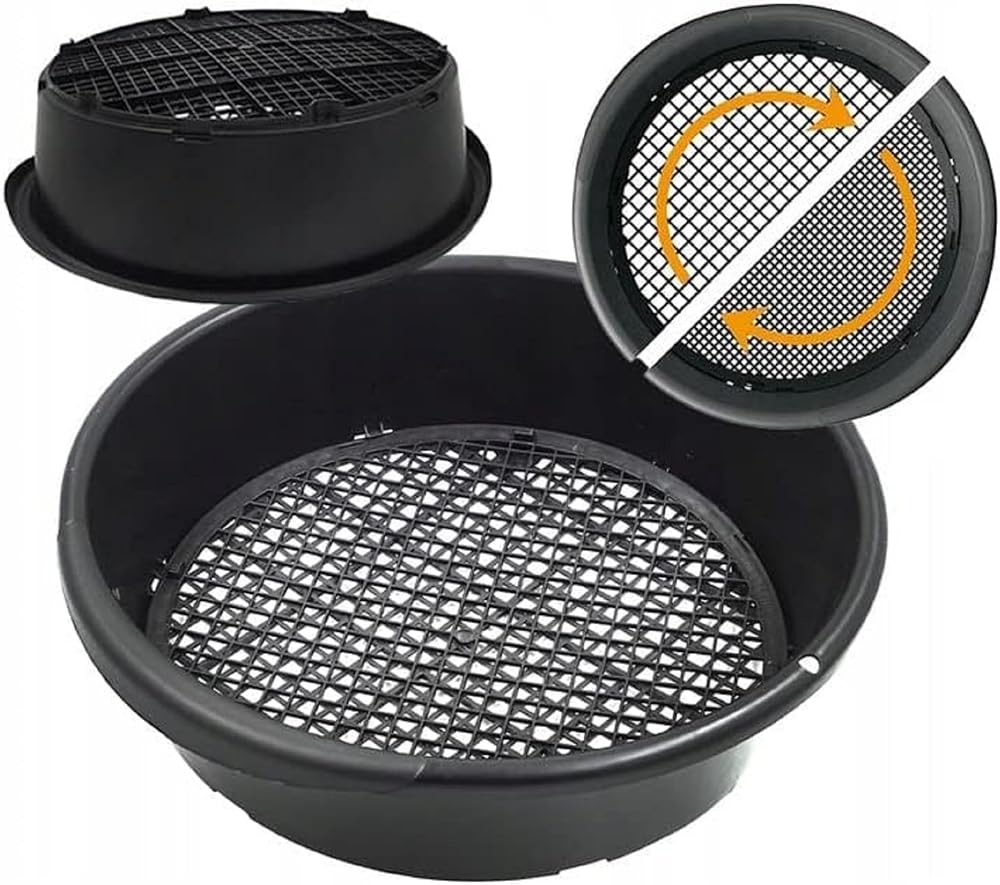 B2C Garden Sieve Plastic Large Round Rectangular Soil Sifter 4mm-10mm