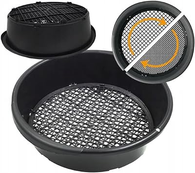 B2C Garden Sieve Plastic Large Round Rectangular Soil Sifter 4mm-10mm