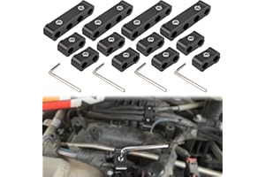 SHINEHOME 12pc Car Engine Spark Plug Wire Separator Divider Set for 8mm 9mm 10mm Spark Plug Wire Holder Clamp Ignition Wire Loom Divider Aluminum Alloy Wire Separators