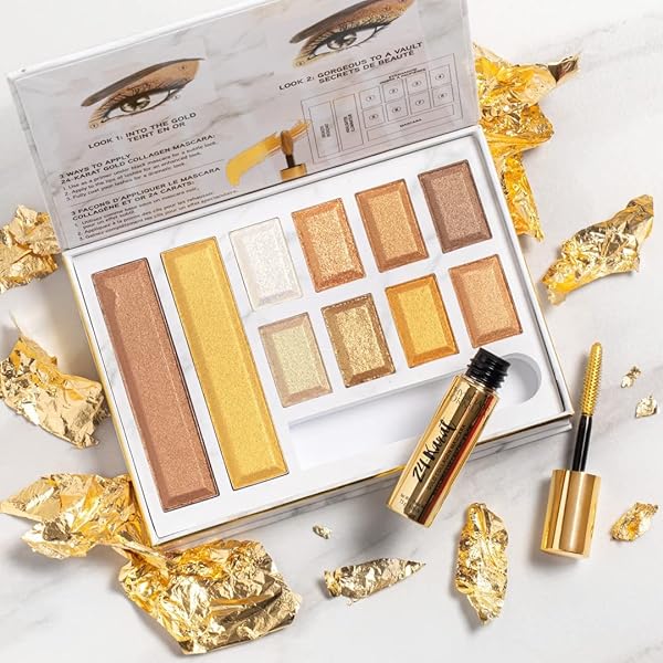 PHYSICIANS FORMULA 24-KARAT GOLD SHIMMER MAKEUP SET, FACE PALETTE, THE GOLD VAULT, MASCARA, EYESHADOW, CHRISTMAS GIFT
