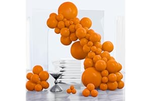 PartyWoo Burnt Orange Balloons 123pcs Different Sizes of 18 12 10 5 Inch Terracotta Rust Fall Color Autumn Boho Balloon Arch Kit Garland for Thanksgiving Halloween Fall Party Decorations Orange-F53