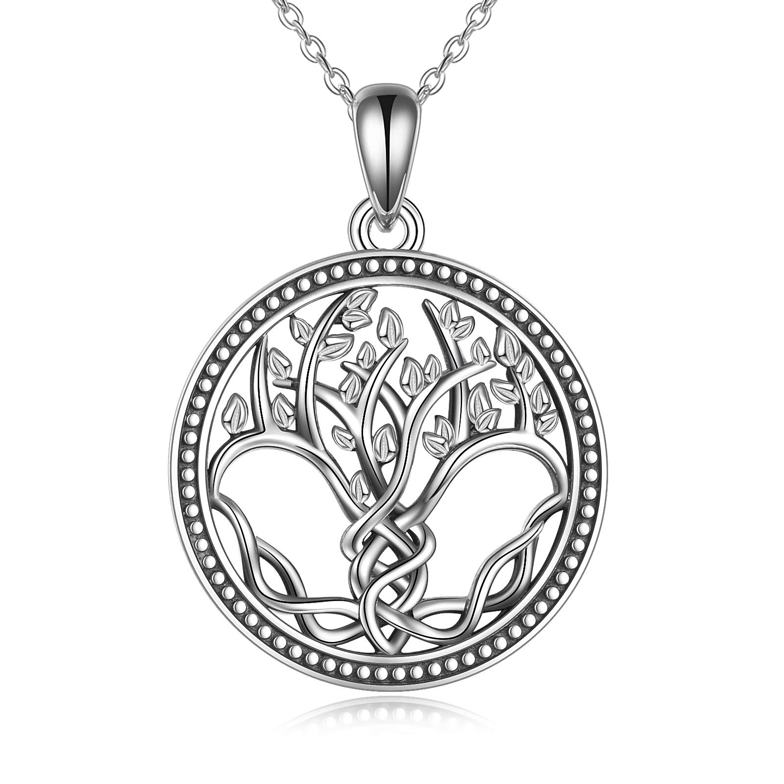 YAFEINI Tree of Life Necklace Sterling Silver Celtic Tree of Life Pendant Jewellery for Women Gifts