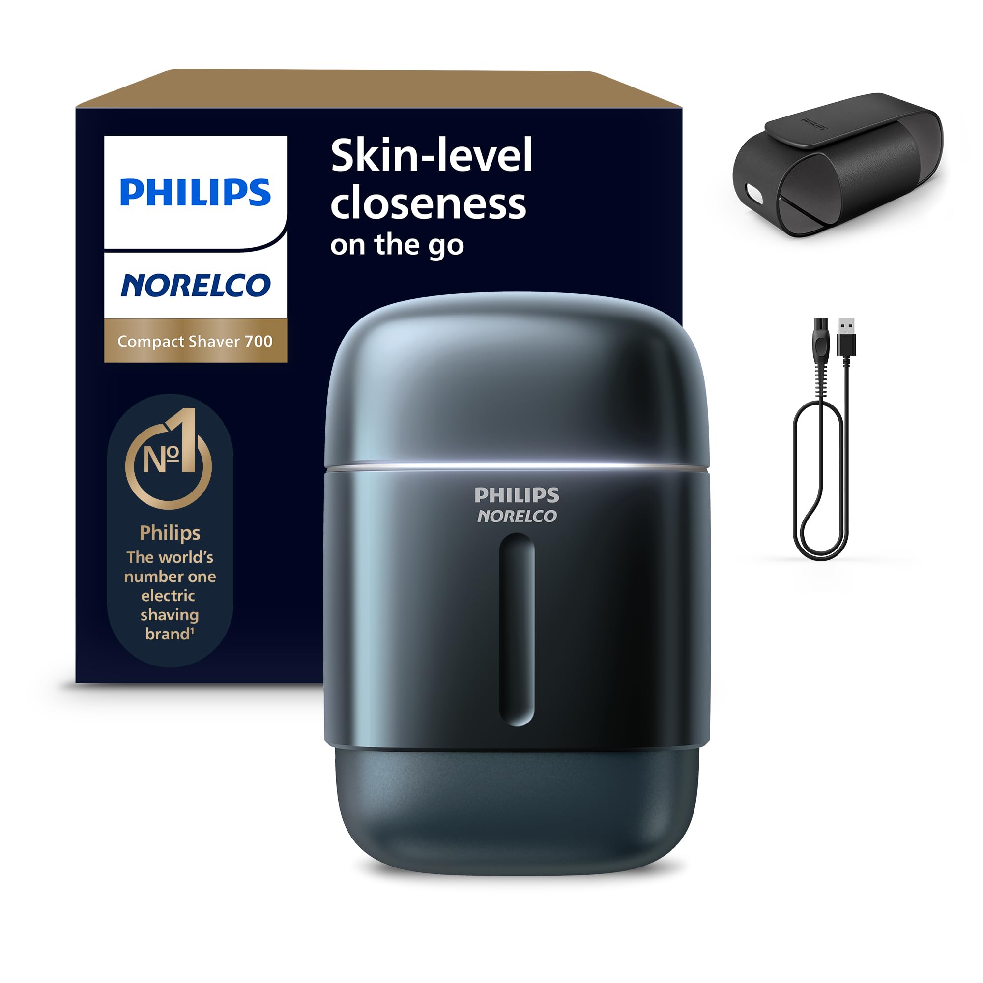 Photo 1 of Philips Norelco Shaver 700 Series - Compact Electric Shaver, Lift & Cut System, Dual SteelPrecision Blades, 4D Flex Heads, Wet & Dry Shave, Travel Case, Model S794/94
