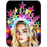 CAKURE Light Up Star Headband Christmas Star Headbands Holiday Star Hair Accessories for Women and Girls