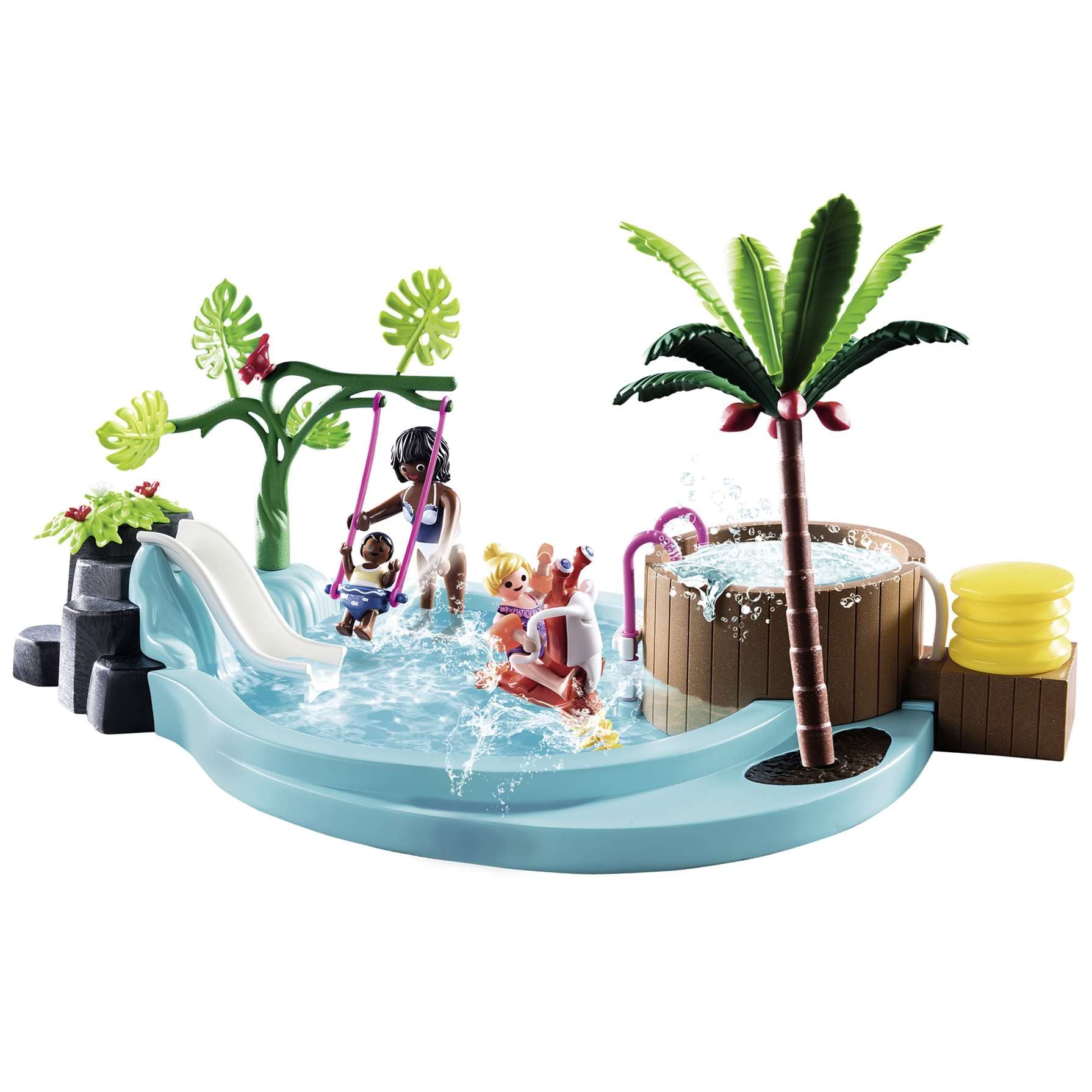 Playmobil Family Fun 70611 Children's Pool with Slide, Water Toy, For ages 4+