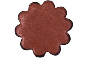 HILASON 1" Plain Scalloped Leather Rosette Concho Saddle Mahogany 6 Pc