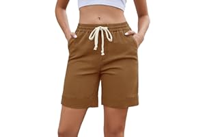 Rasutina Women's Bermuda Shorts 7 Inch Inseam Stretchy Women Jean Shorts Pull On Denim Shorts Summer Jorts