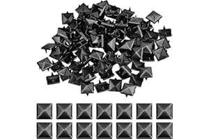 Hoxfly 100Pcs Square Rivets, 10 mm Four Jaw Square Spike Studs, DIY Leathercraft Spike Rivets, Metal Pyramid Rivet Studs for 